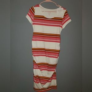 Isabel Maternity Dress M NWT Spring Easter Stripes Multi color Office